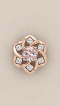Diamond Pendant With Petal Blush Gold